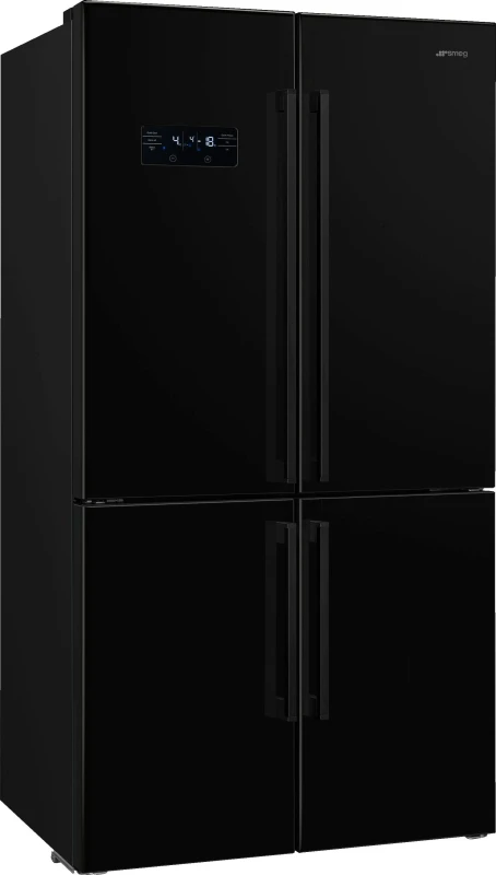 Image of Smeg FQ60NDE Frost Free Multi-door American Fridge Freezer - Black - E Rated