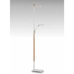 Image of Floor Lamp Phuket 2 Bulbs 21W Down 7W Up LED 3000K, 3000lm, matt white/beech
