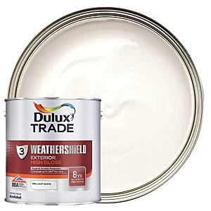 Image of Dulux Trade Weathershield Gloss Paint - Pure Brilliant White 2.5L