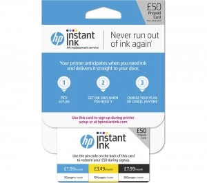 Image of HP Instant Ink 50 GBP Prepaid Card