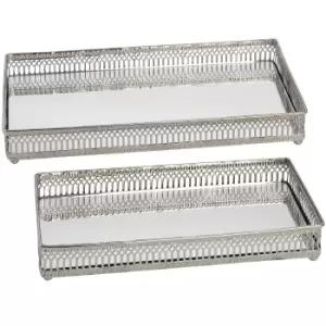 Image of Set of Rectangular Nickel Plated Trays
