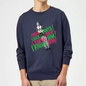 Image of Elf Santa! I Know Him! Christmas Sweatshirt - Navy - M