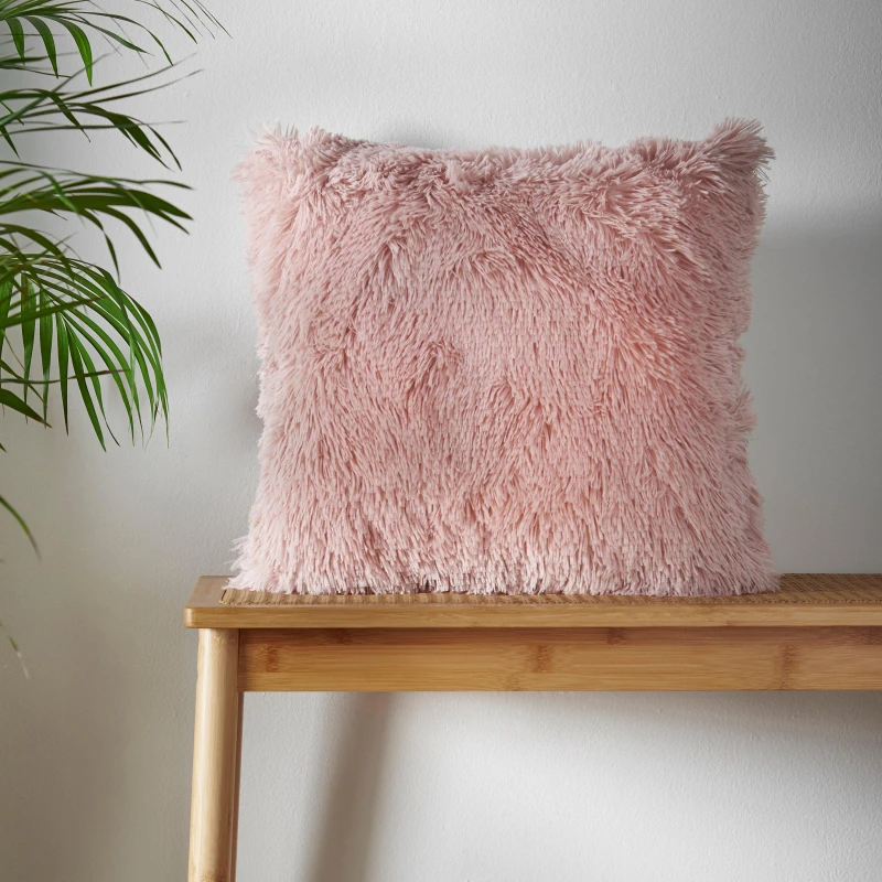 Image of Catherine Lansfield Catherine Lansfield 'Cuddly' Faux Fur Heart Cushion in Pink Size: 45cm x 45cm Pink 45cm x 45cm Unisex 5057681948386