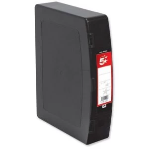 Image of 5 Star Office Box File Polypropylene with Twin Clip Lock Foolscap Black