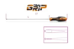 Image of Beta Tools 1264L Beta GRIP Long Screwdriver for Headless Slot Screws 6.5 x400mm
