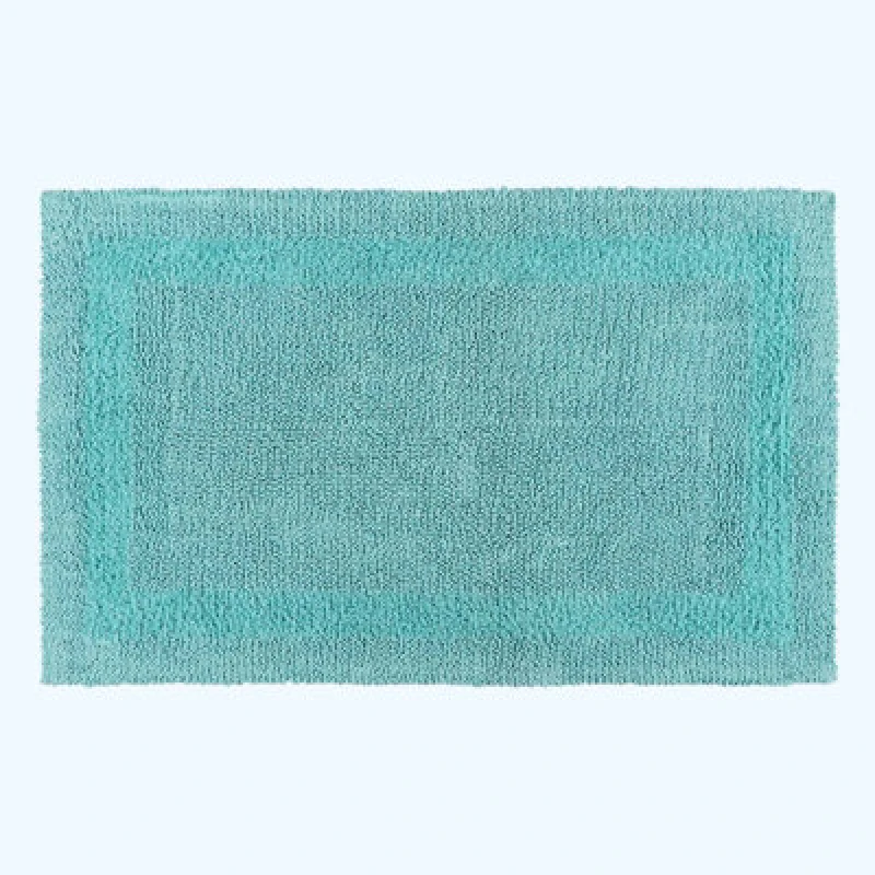 Image of Homescapes Luxury Reversible Extra Large Bath Mat - Aqua