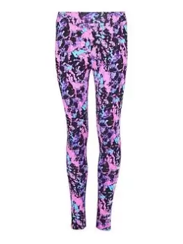 Image of Elle Girls Butterfly Print Leggings - Violet, Violet, Size Age: 15-16 Years, Women