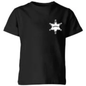 Image of Toy Story Sheriff Woody Badge Kids T-Shirt - Black - 9-10 Years