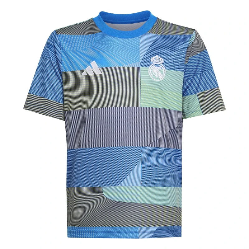 Image of adidas Real Madrid Pre Match Shirt 2025 2026 Juniors Licensed Short Sleeve T-Shirts 7-8 Years Blue 37967918175