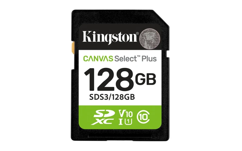 Image of Kingston Technology Kingston Technology 128GB SDXC Canvas Select Plus Gen3 150MB/s C10 UHS-I U1 V10 SDS3/128GB