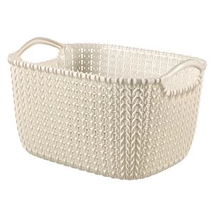 Image of Curver Medium Knit Rectangular Basket - Oasis White