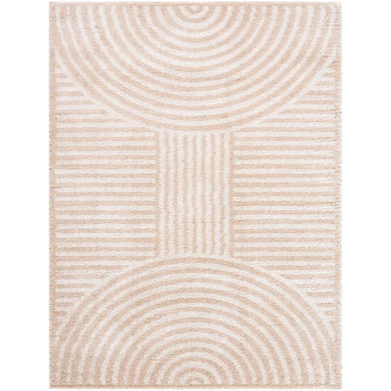 Image of Livabliss Pauline Machine Washable Modern Shaggy Beige Area Rug 200 X 275cm - Easy Care, Non Shedding, Ideal For Living Room & Bedroom
