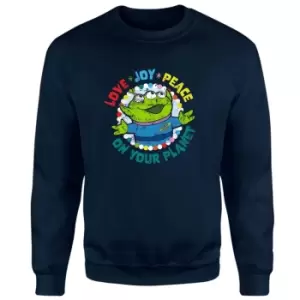 Image of Disney Love, Joy, Peace Christmas Jumper - Navy - S