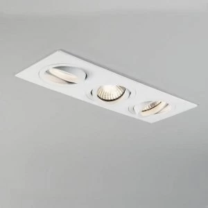Image of 3 Light Triple Tiltable Recessed Spotlight Matt White, GU10