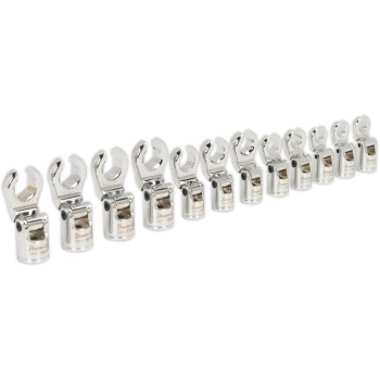Image of Sealey 12 Piece 3/8" Drive Flexible Crow Foot Spanner Set Metric 3/8"