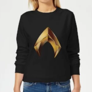 Image of Aquaman Symbol Womens Sweatshirt - Black - S