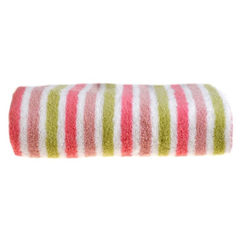 Image of Allure Bath Fashions Striped Bath Sheet Towel - Pink & Green