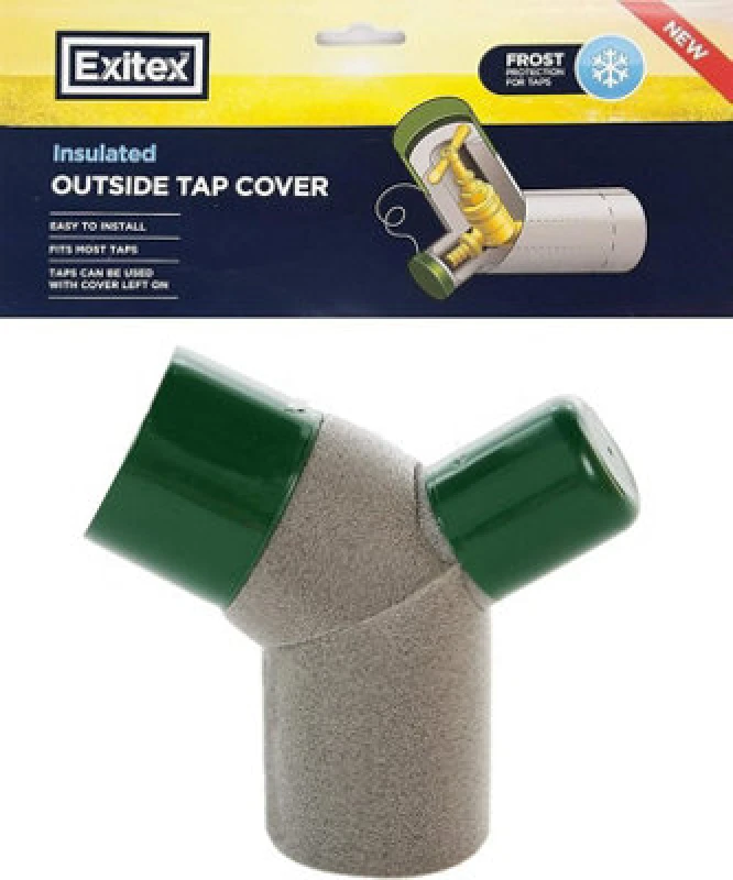 Image of Exitex Insulated Outside Tap Cover, Winter Frost Protection For Outdoor Garden Taps, Fits Most Standard Taps, Easy To Install