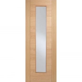 Image of Vancouver Long Light Internal Prefinished Oak 1 Lite Fire Door - 686 x 1981mm