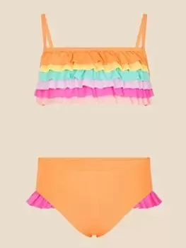 Image of Accessorize Girls Ruffle Bikini - Multi, Size Age: 5-6 Years, Women