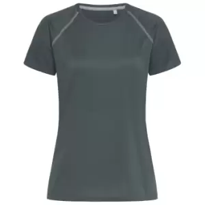 Image of Stedman Womens Active Raglan T-Shirt (M) (Granite Grey)