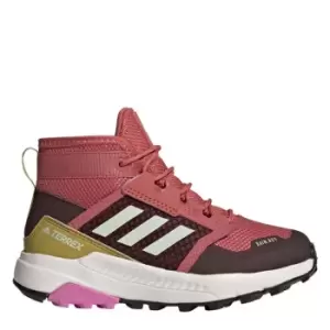 Image of adidas Terrex Trailmaker Mid RAIN. RDY Hiking Shoes Kids - Wonder Red / Linen Green / Pul