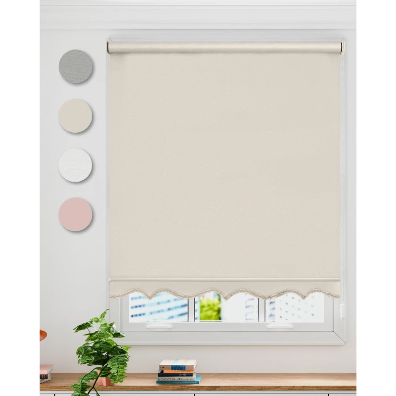 Image of Emma Barclay Scalloped Roller Blind Cream unisex 180cm