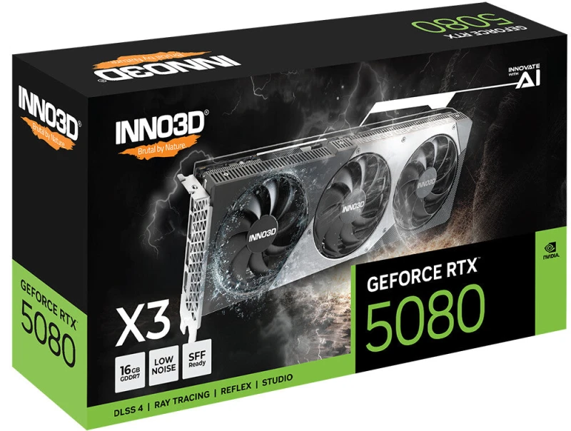 Image of Inno3d INNO3D GeForce RTX 5080 X3 NVIDIA 16GB GDDR7 N50803-16D7-176068N