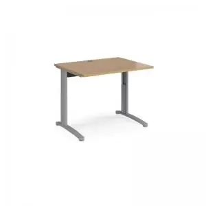Image of TR10 height settable straight desk 1000mm x 800mm - silver frame and