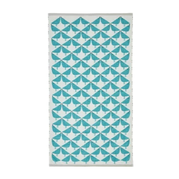Image of Scion Bright Blue Cotton Terry 'Lintu' Towels - bath towel