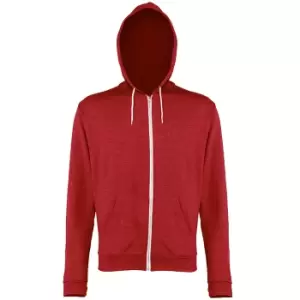 Image of Awdis Mens Heather Lightweight Hooded Sweatshirt / Hoodie / Zoodie (S) (Red Heather)