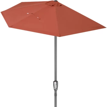 Image of Parasol Ø 2.7m UV Protection 50+ Semicircular Balcony Patio Parasol terracotta (de)