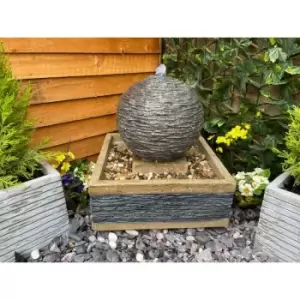 Image of Compact Earth Stone Solar Powered Water Feature