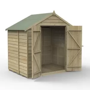 Image of Forest Garden Overlap Pressure Treated 7' x 5' Apex Shed - No Window Double Door