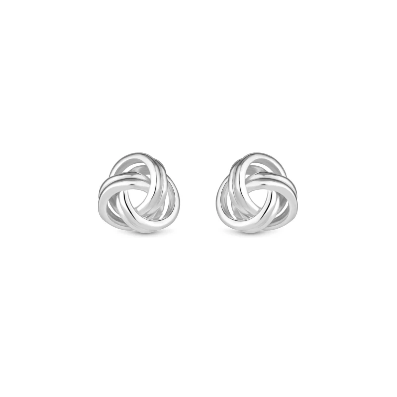 Image of Simply Silver Sterling Silver 925 Polished Knot Stud Earrings Silver female