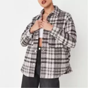 Image of Missguided Petite Brushed Shacket - Pink