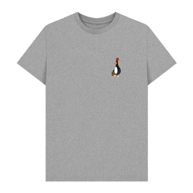 Image of Wallace & Gromit Mens Villain Feathers McGraw T-Shirt in Mid Grey Size: Small Mid Grey Male S