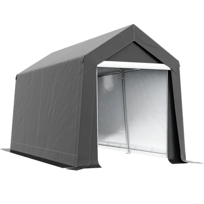 Image of Outsunny 2.1 x 3.6(m) Portable Shed, Waterproof and Heavy Duty Dark Grey 845-948V00CG