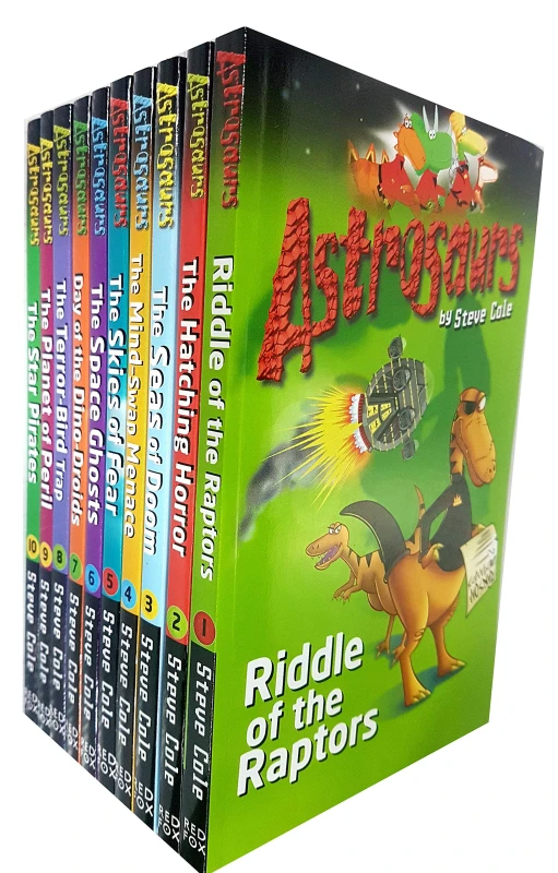 Image of Astrosaurs 10 Book Set Steve Cole Series 1 Riddle Of The Raptors Including All Ten Tales Steve Cole Books