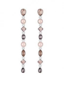 Image of Mood Silver Plated Tonal Pink Mix Shape Linear Drop Earrings