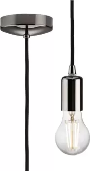 Image of KnightsBridge 1.8m E27 Contemporary Pendant Set - Black Nickel