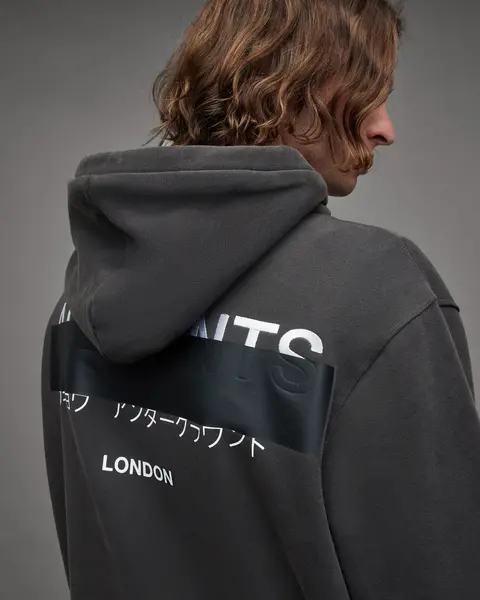 Image of Allsaints Redact Logo Hoodie