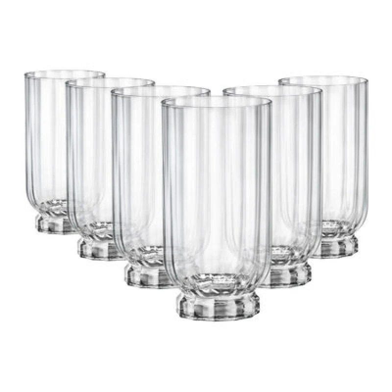 Image of Bormioli Rocco Florian Highball Glasses - 430ml - Clear - Pack of 6 Clear unisex