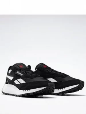 Image of Reebok Classic Leather Legacy Shoes, Black/Dark Grey/Red, Size 9.5, Men
