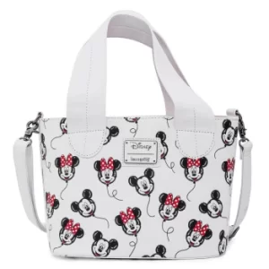 Image of Loungefly Disney Mickey and Minnie Balloons AOP Handbag