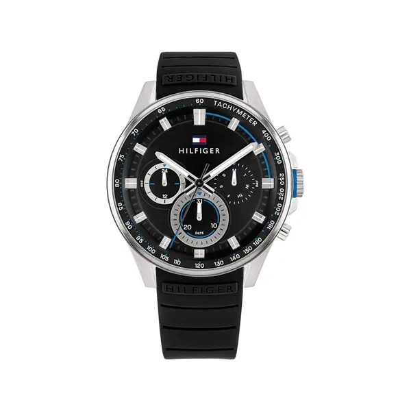 Image of Tommy Hilfiger 1791971 Max Black Silicone Strap Watch - W95281