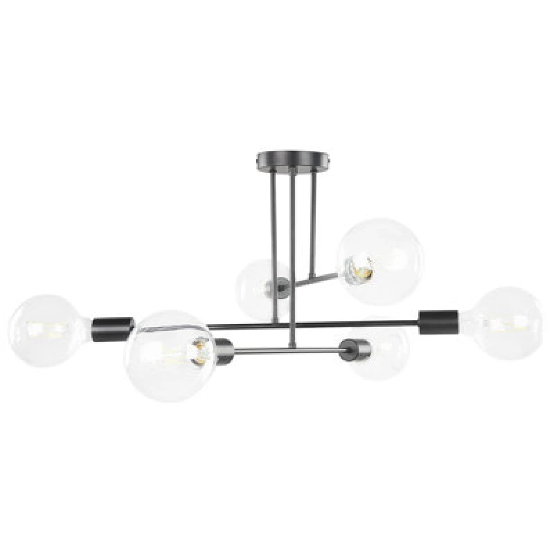 Image of Beliani Ceiling Lamp Kidane Metal Black