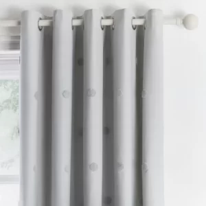 Image of Appletree Boutique Zara Silver Eyelet Curtains Silver