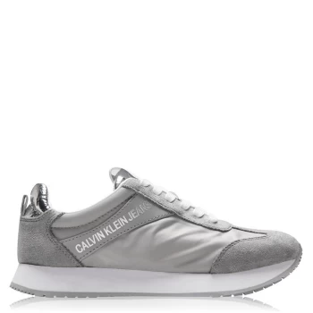 Image of Calvin Klein Jeans Jill Low Top Trainers - Lime/Silver