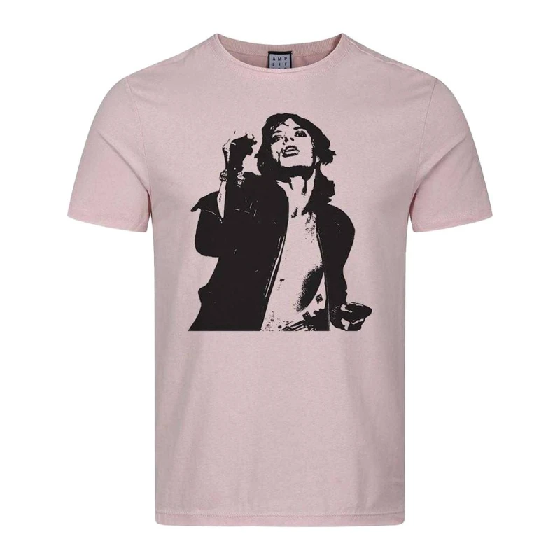 Image of Amplified Mens Mick The Rolling Stones T-Shirt in Pink Size: XS Pink Male XS